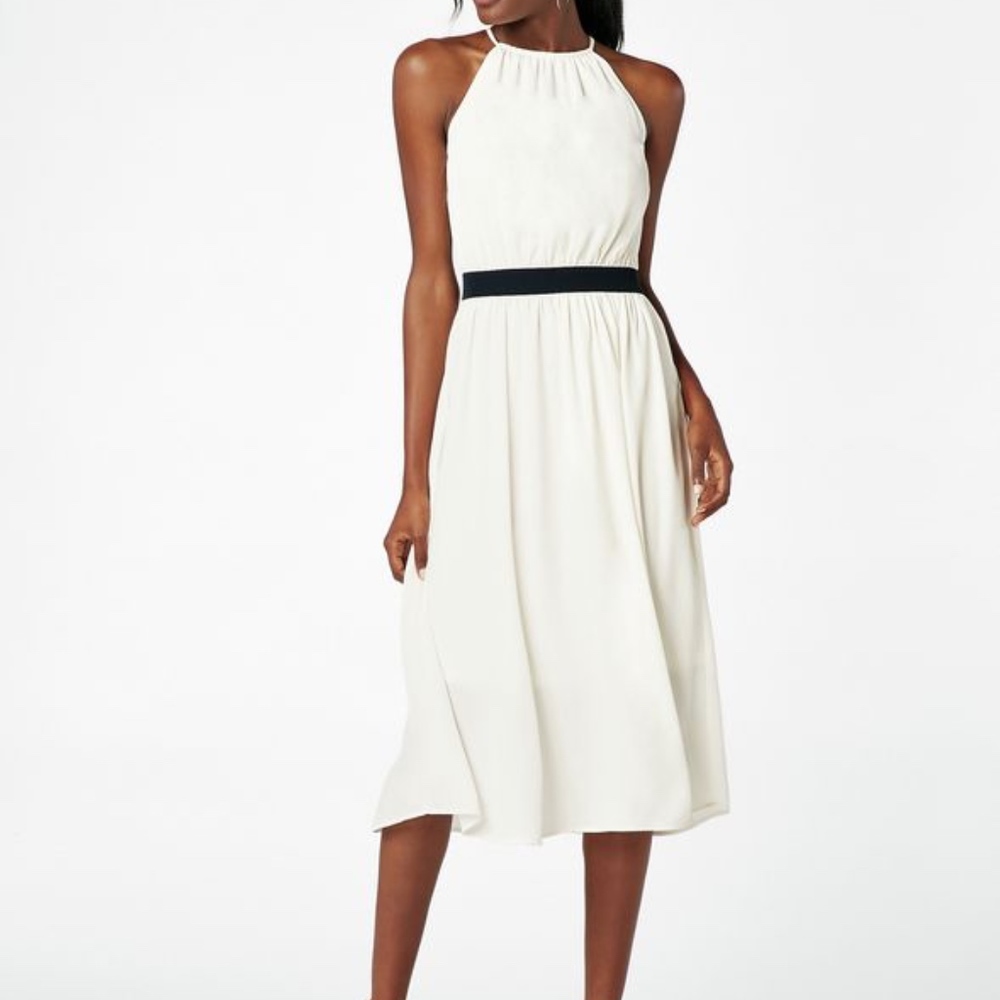 NWT Chiffon Midi Dress White